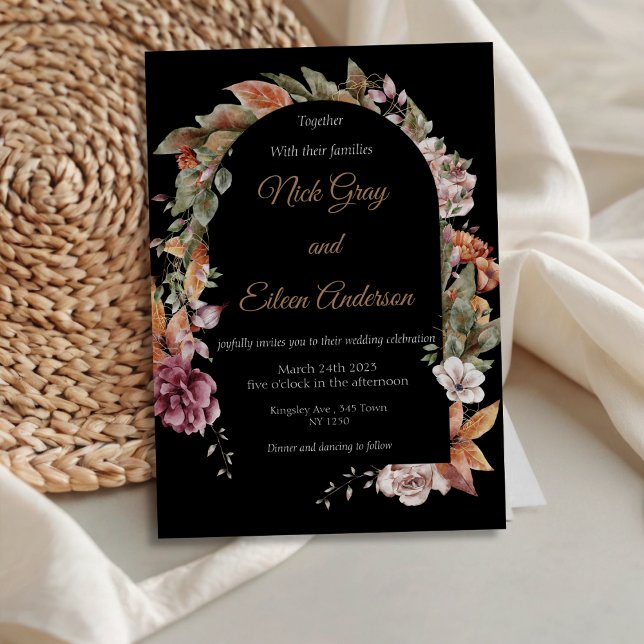 Enchanted Garden Autumn Boho Wedding Invitation (Enchanted Garden Autumn Boho Wedding Invite)