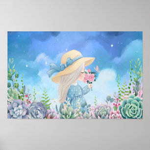 Enchanted Garden - Beautiful Girl Nursery Kids Poster