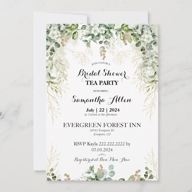 Enchanted Garden: Bridal Shower Invitation (Front)