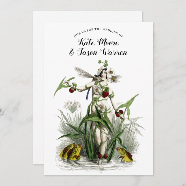 Enchanted Garden Burgundy Wedding Invitation (Front/Back)