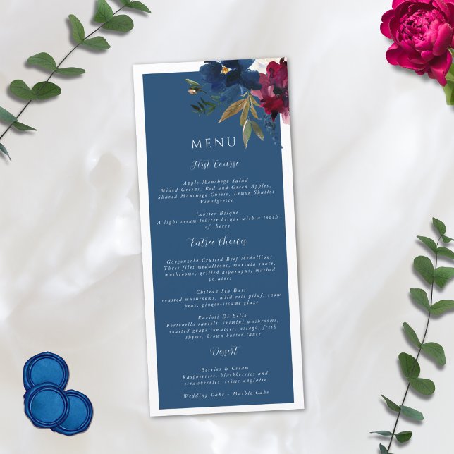 Enchanted Garden Dusty Blue Burgundy Navy Menu (Creator Uploaded)