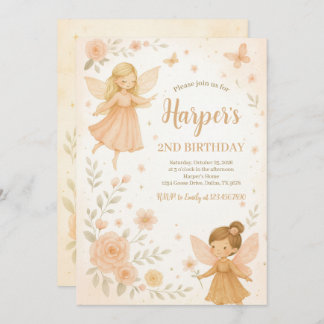 Enchanted Garden Fairy Birthday Invitation