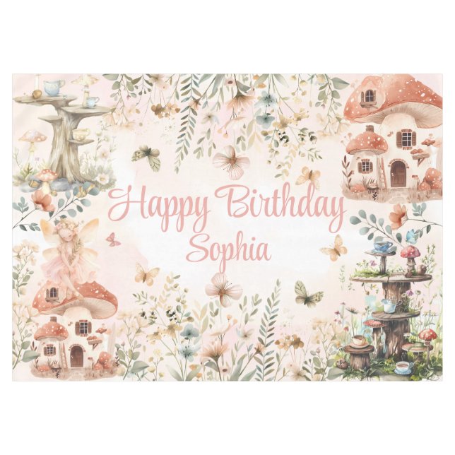 Enchanted Garden Fairy Tablecloth (Front (Horizontal))