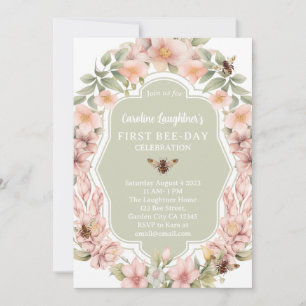 Enchanted Garden First Bee-Day Invitation