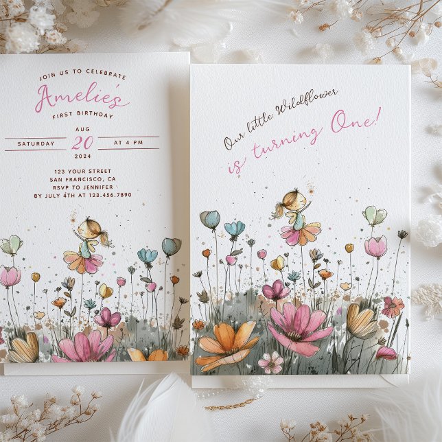 Enchanted Garden First Birthday Party Invitation (Creator Uploaded)