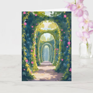 Enchanted Garden Floral Archway Painting Card
