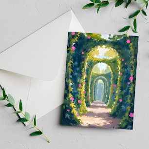 Enchanted Garden Floral Archway Painting Card