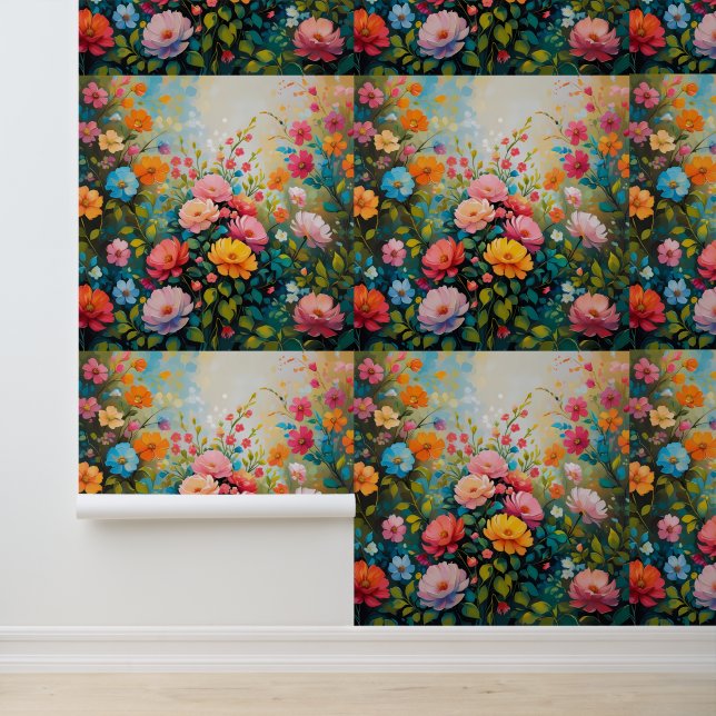 Enchanted Garden Floral Peel and Stick Wallpaper (Application)