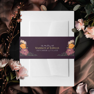 Enchanted Garden Floral Wedding Invitation Belly Band