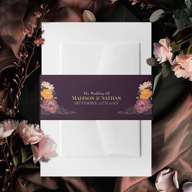 Enchanted Garden Floral Wedding  Invitation Belly Band (Creator Uploaded)