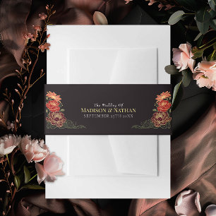 Enchanted Garden Floral Wedding Invitation Belly Band