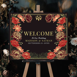 Enchanted Garden Floral Wedding Welcome Sign