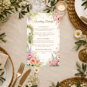 Enchanted Garden Gate Romance Wedding Enclosure Card