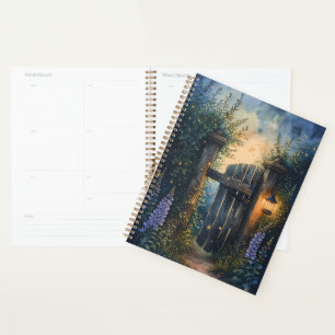 Enchanted Garden Gate Under Firefly Sky Planner