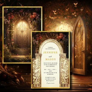 Enchanted Garden Gate Wedding Invitation
