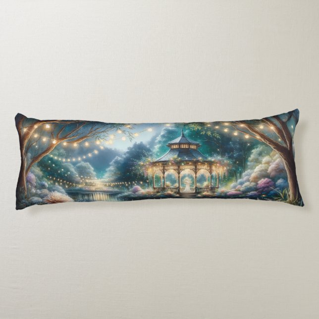 Enchanted Garden Gazebo Twilight Reflection Body Cushion (Back)