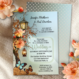 Enchanted Garden Geometric Post Wedding Party Invitation