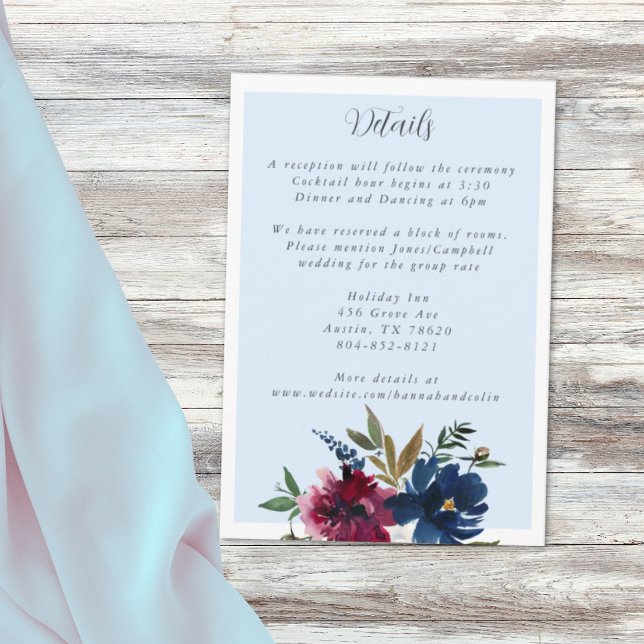 Enchanted Garden Light Blue Burgundy Navy Enclosure Card (Creator Uploaded)