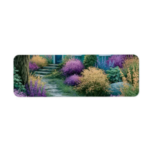 Enchanted Garden Pathway Floral Return Address Label