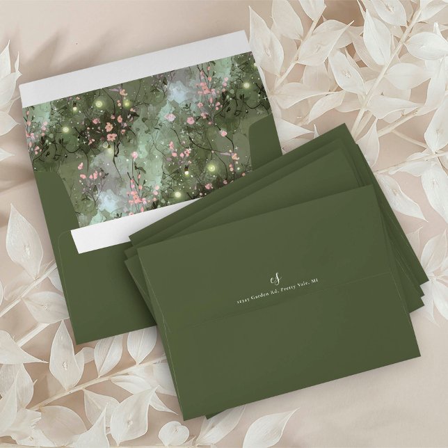 Enchanted Garden Sweet 16 Pattern Pink ID1163 Envelope (Creator Uploaded)