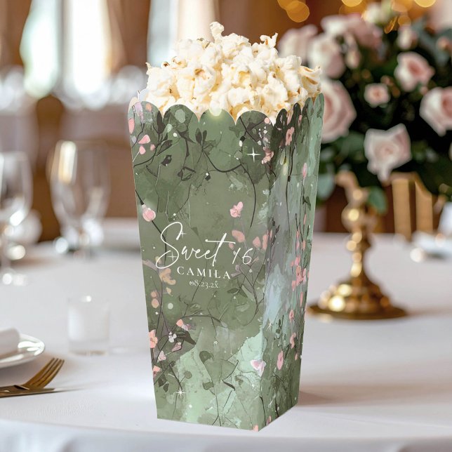 Enchanted Garden Sweet 16 Pattern Pink ID1163 Favour Box (Creator Uploaded)