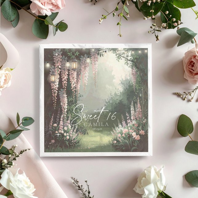 Enchanted Garden Sweet 16 Pink ID1163 Napkin (Creator Uploaded)