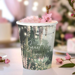 Enchanted Garden Sweet 16 Pink ID1163 Paper Cups