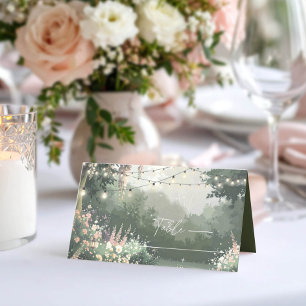 Enchanted Garden Sweet 16 Pink ID1163 Place Card