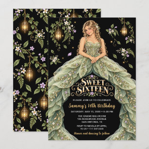 Enchanted Garden Sweet Sixteen Birthday Invitation