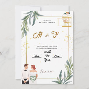 Enchanted Garden Wedding Invitation Whimsical