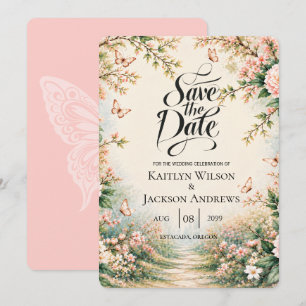Enchanted Garden Wildflower Butterfly Wedding Save The Date