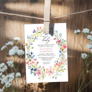 Enchanted Garden Wildflowers Spring Baby Shower Invitation