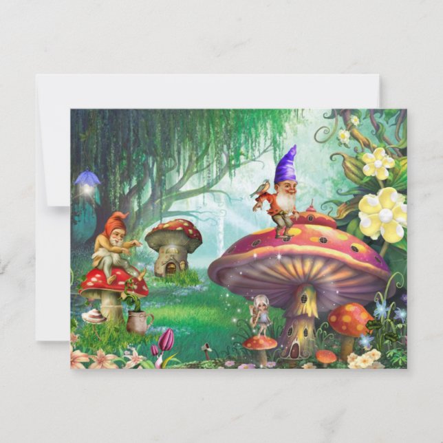Enchanted Gardens Gnomes Card (Front)