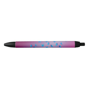 Enchanted Gardens Pink Black Ink Pen
