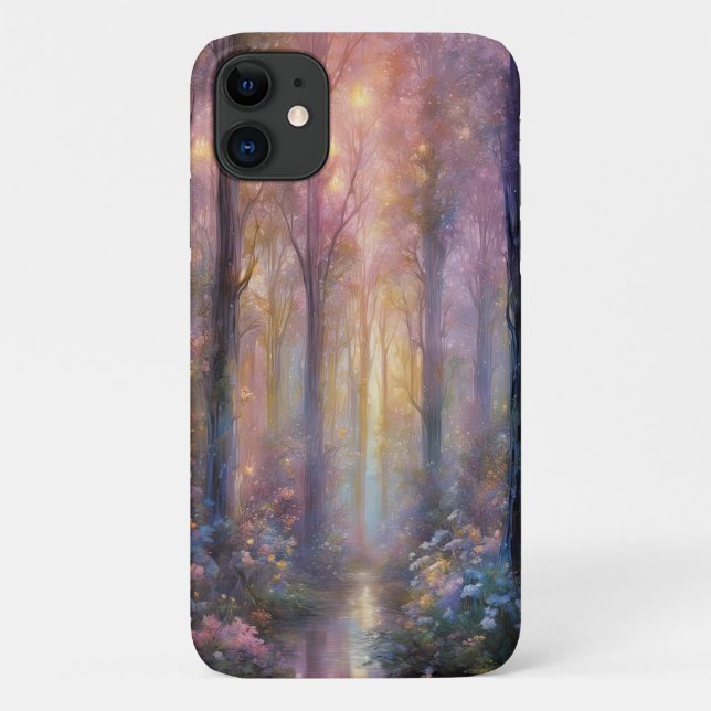 Enchanted Glade: Luminous Forest Escape Phone Case (Back)