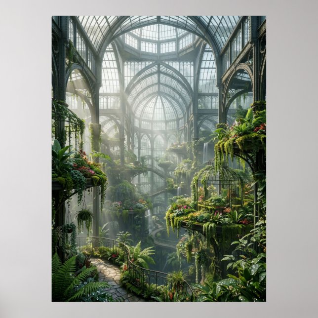 Enchanted Glass Garden Oasis Poster (Front)