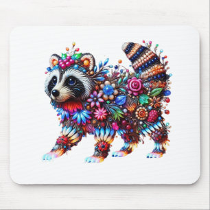 Enchanted Glowing Racoon Mouse Pad
