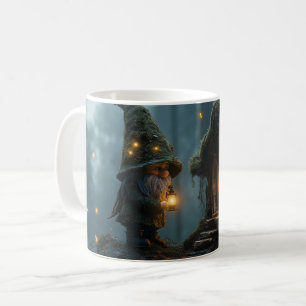 Enchanted Gnome Cottage in the Moonlight: Fantasy Coffee Mug