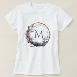 Enchanted Gothic Floral Wreath Your Monogram T-Shirt