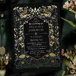 Enchanted Gothic Raven Floral Green Wedding<br><div class="desc">Elegant,  whimsical,  and gothic wedding design perfect for either an enchanted forest-themed celebration or a moody and dark gothic affair. This design features ravens set in a frame of muted teal-blue thorns,  berries,  greenery,  and gold accents. Matching Items in our shop for a complete party theme.</div>