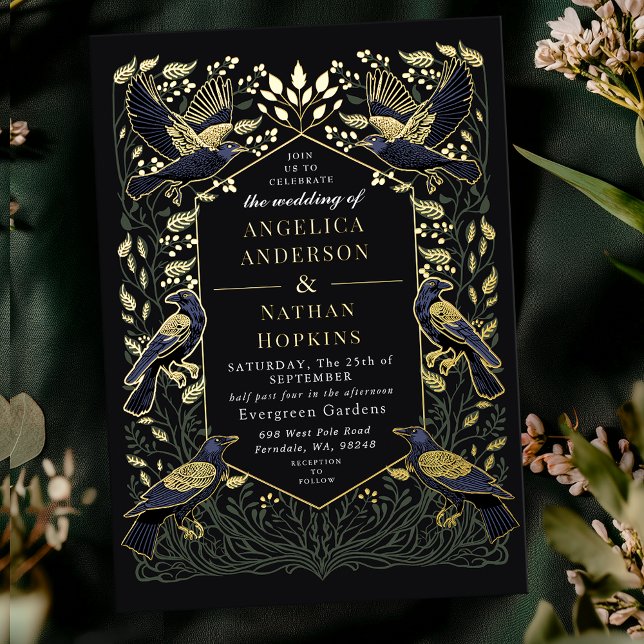 Enchanted Gothic Raven Floral Green Wedding (Creator Uploaded)