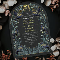 Enchanted Gothic Raven Floral Wedding Ach