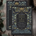 Enchanted Gothic Raven Floral Wedding Details and Invitation<br><div class="desc">Elegant,  whimsical,  and gothic wedding design perfect for either an enchanted forest-themed celebration or a moody and dark gothic affair. This design features ravens set in a frame of muted teal-blue thorns,  berries,  greenery,  and gold accents. Matching Items in our shop for a complete party theme.</div>