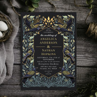 Enchanted Gothic Raven Floral Wedding
