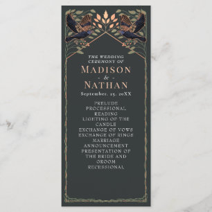Enchanted Gothic Raven Floral Wedding Sage Green Program