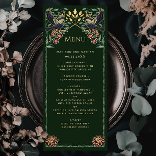 Enchanted Gothic Raven Snapdragon Dahlia Wedding  Menu