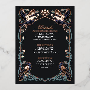 Enchanted Gothic Raven Wedding Details Card