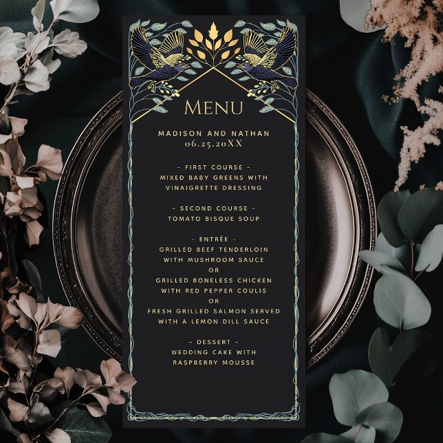 Enchanted Gothic Raven Wedding Flat Menu (Creator Uploaded)