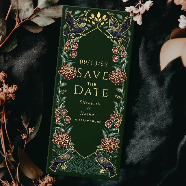 Enchanted Gothic Raven Wedding Save the Date Invitation (Creator Uploaded)