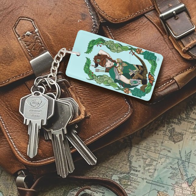 Enchanted Green Fantasy Woodland Archer Elf Key Ring (Creator Uploaded)